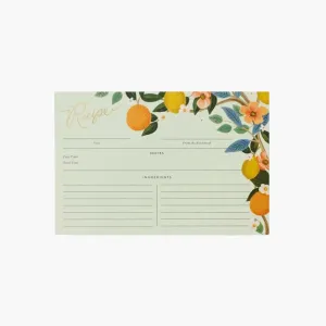 12 Citrus Grove Recipe Cards (Pack Of 12)