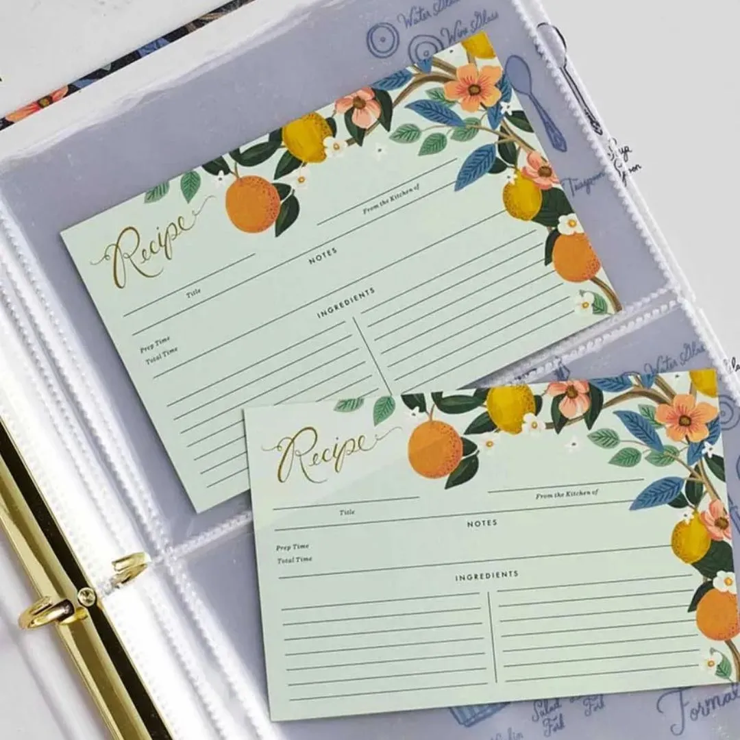 12 Citrus Grove Recipe Cards (Pack Of 12)