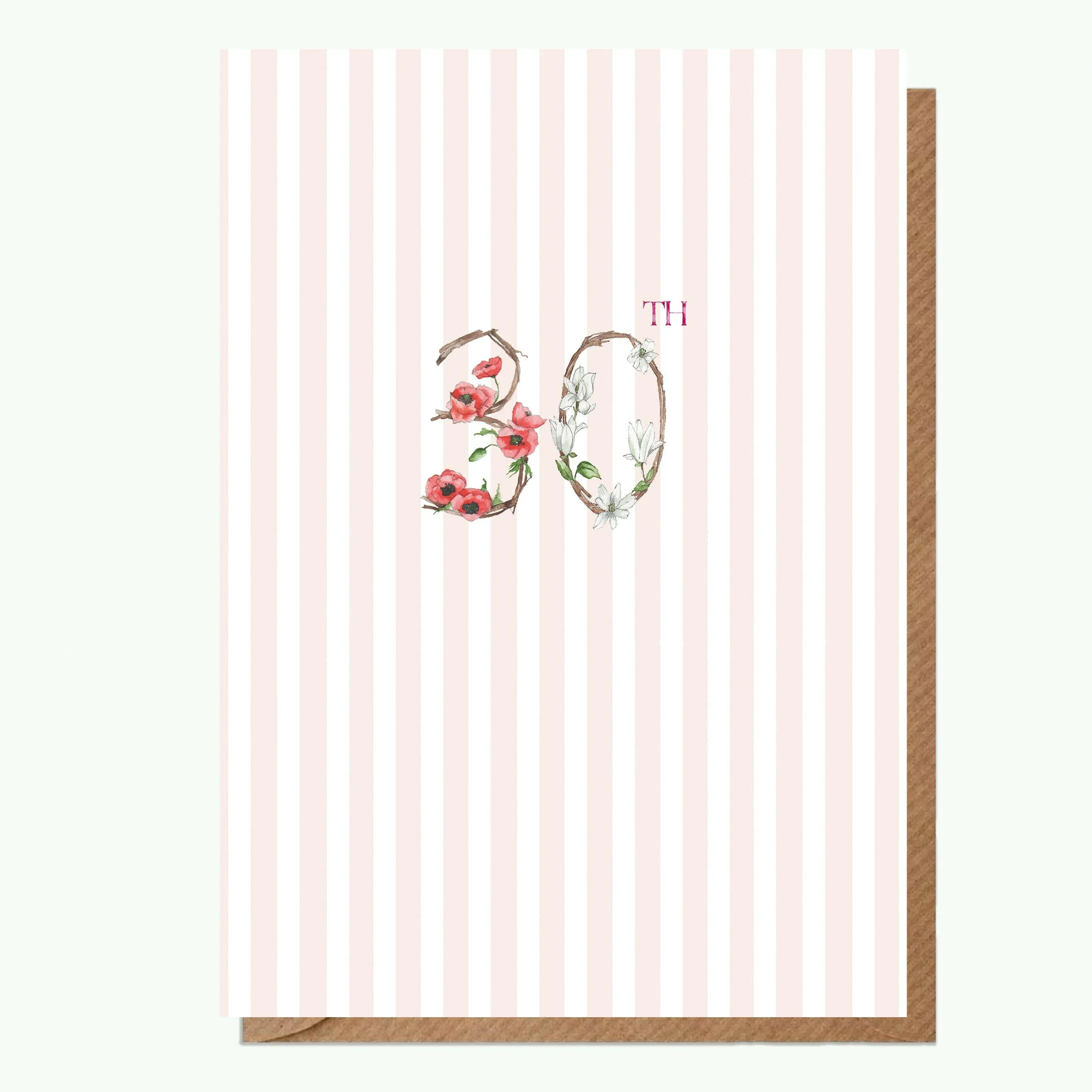 A6 Greeting Card with Ceramic Keepsake - 30th