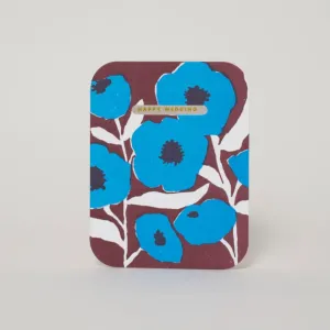Blue Poppy Wedding Card