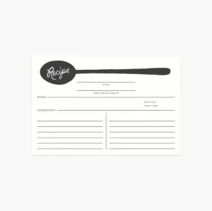 Charcoal Spoon Recipe Cards (Pack Of 12)