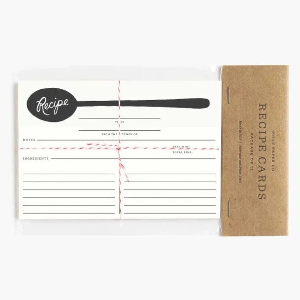 Charcoal Spoon Recipe Cards (Pack Of 12)