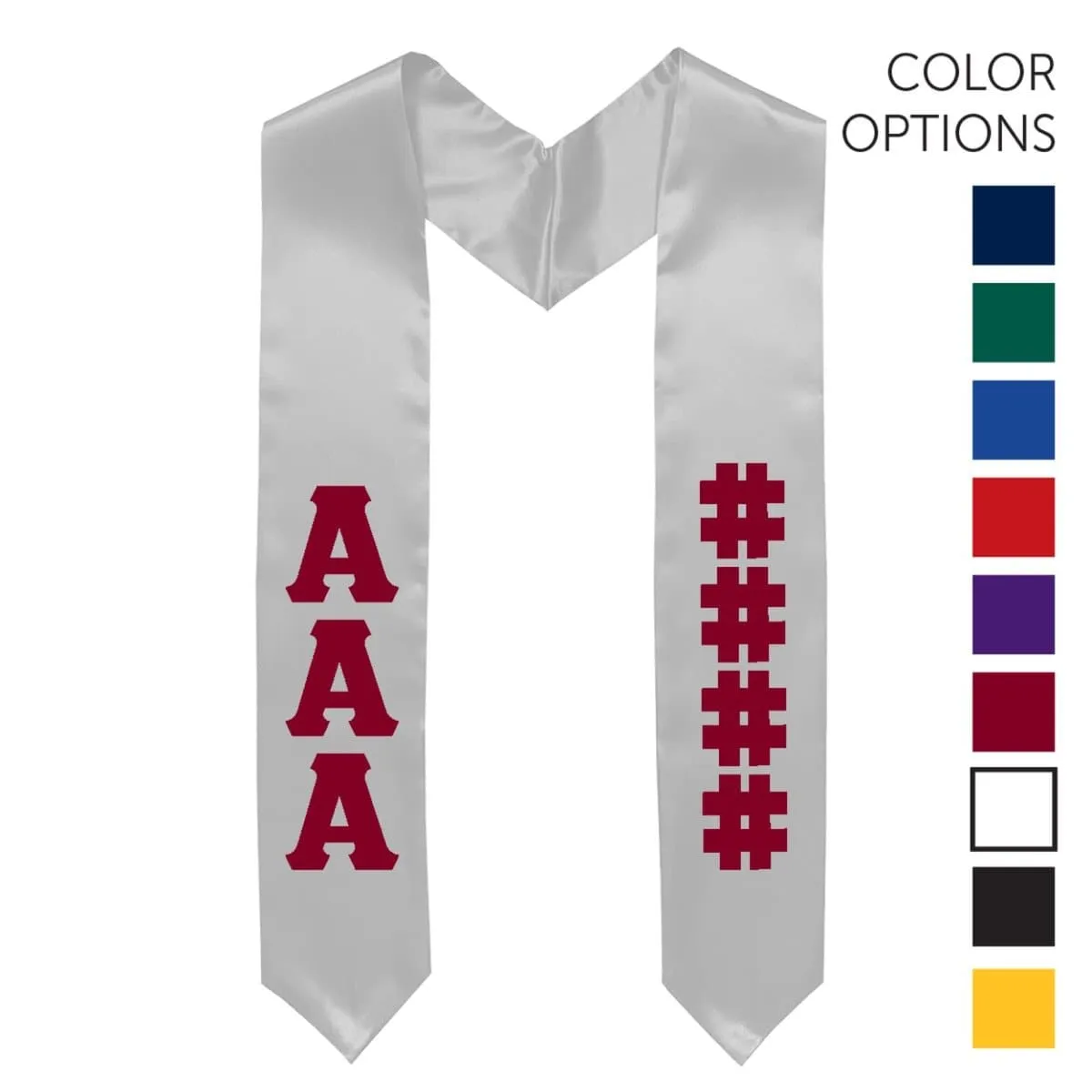 Chi Phi Pick Your Own Colors Graduation Stole