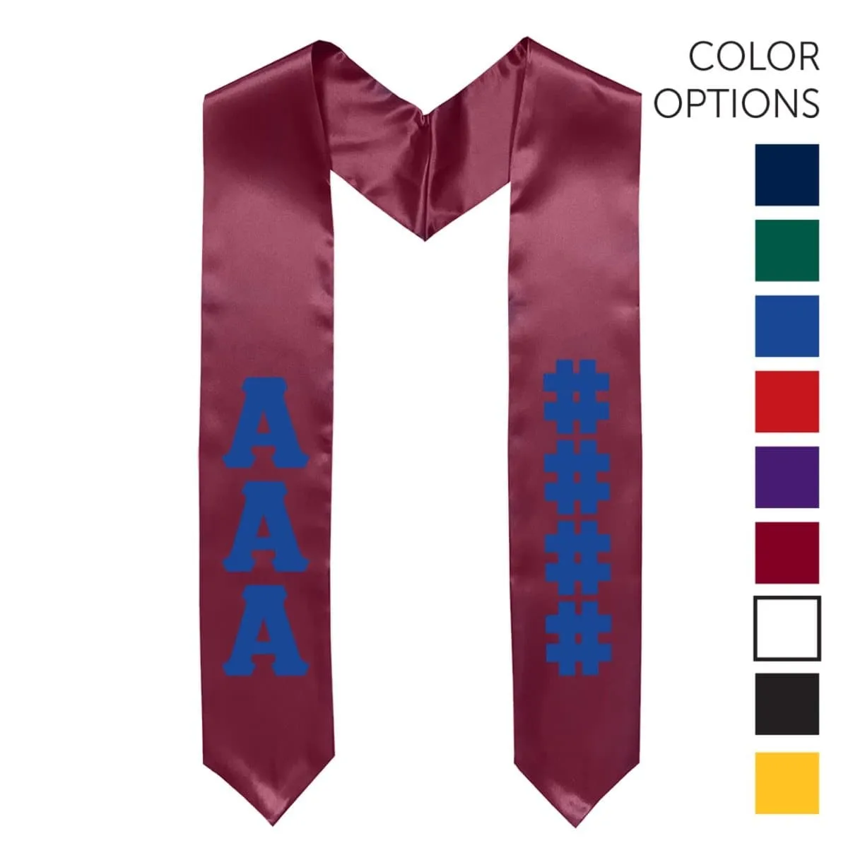 Chi Phi Pick Your Own Colors Graduation Stole