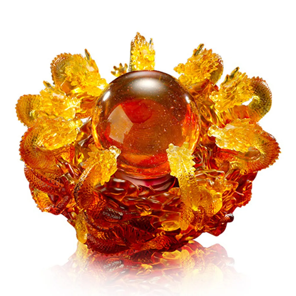 Crystal Mythical Creature, Dragon, The Yin Yang Cycle of Nine Dragons