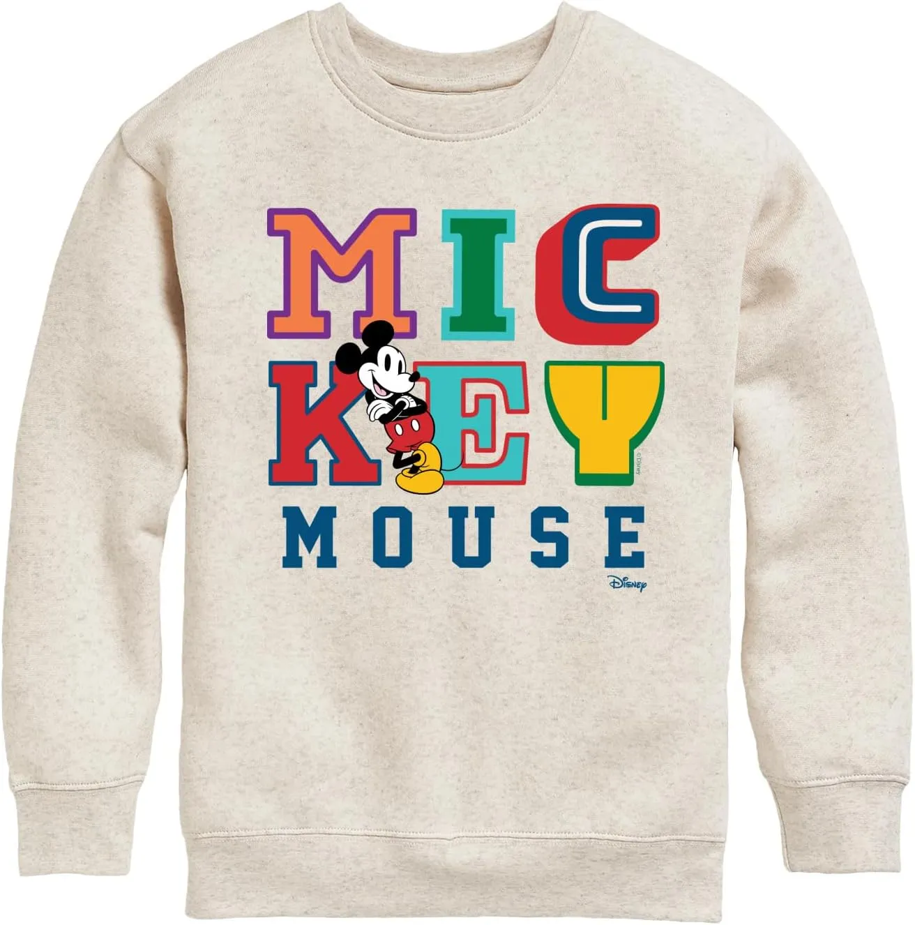 Disney Mickey Mouse Different Letters - Youth Crewneck Fleece Sweatshirt