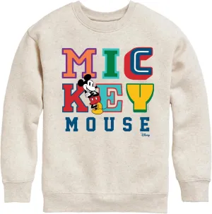 Disney Mickey Mouse Different Letters - Youth Crewneck Fleece Sweatshirt