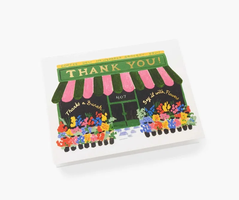 Flower Shop Thank You Greeting Card