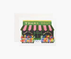 Flower Shop Thank You Greeting Card