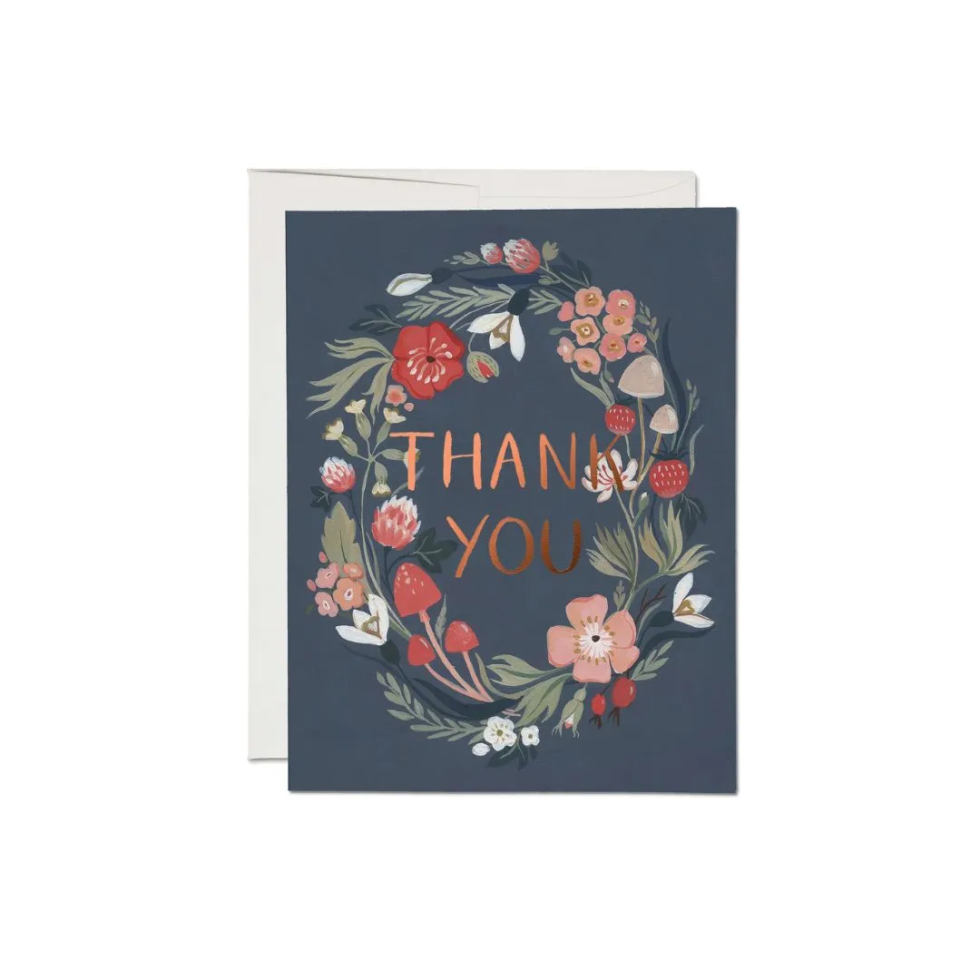 Forest Blue Thank You Card