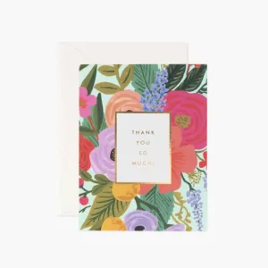 Garden Party Blue Thank You Greeting Card