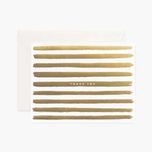 Gold Stripes Thank You Card