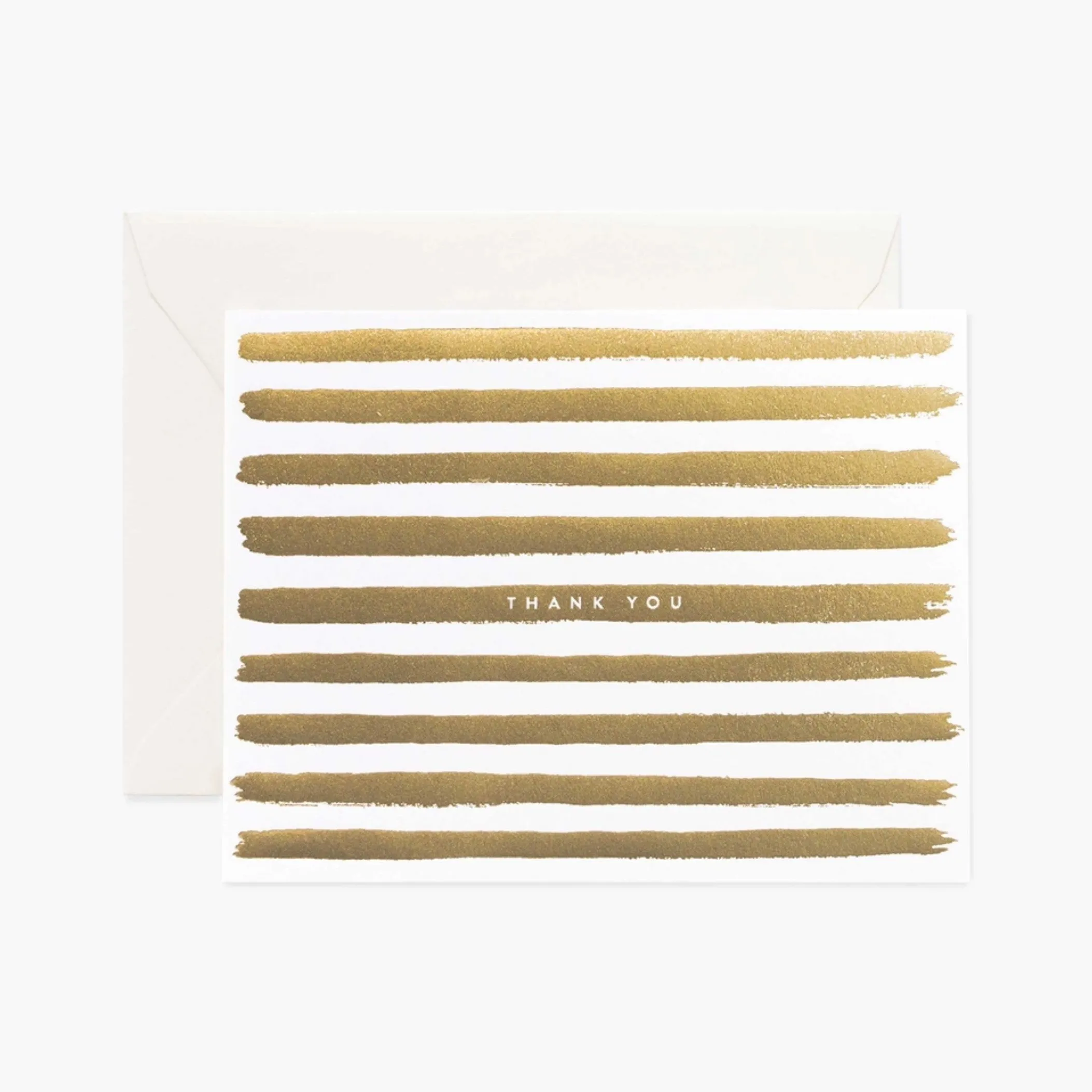 Gold Stripes Thank You Card