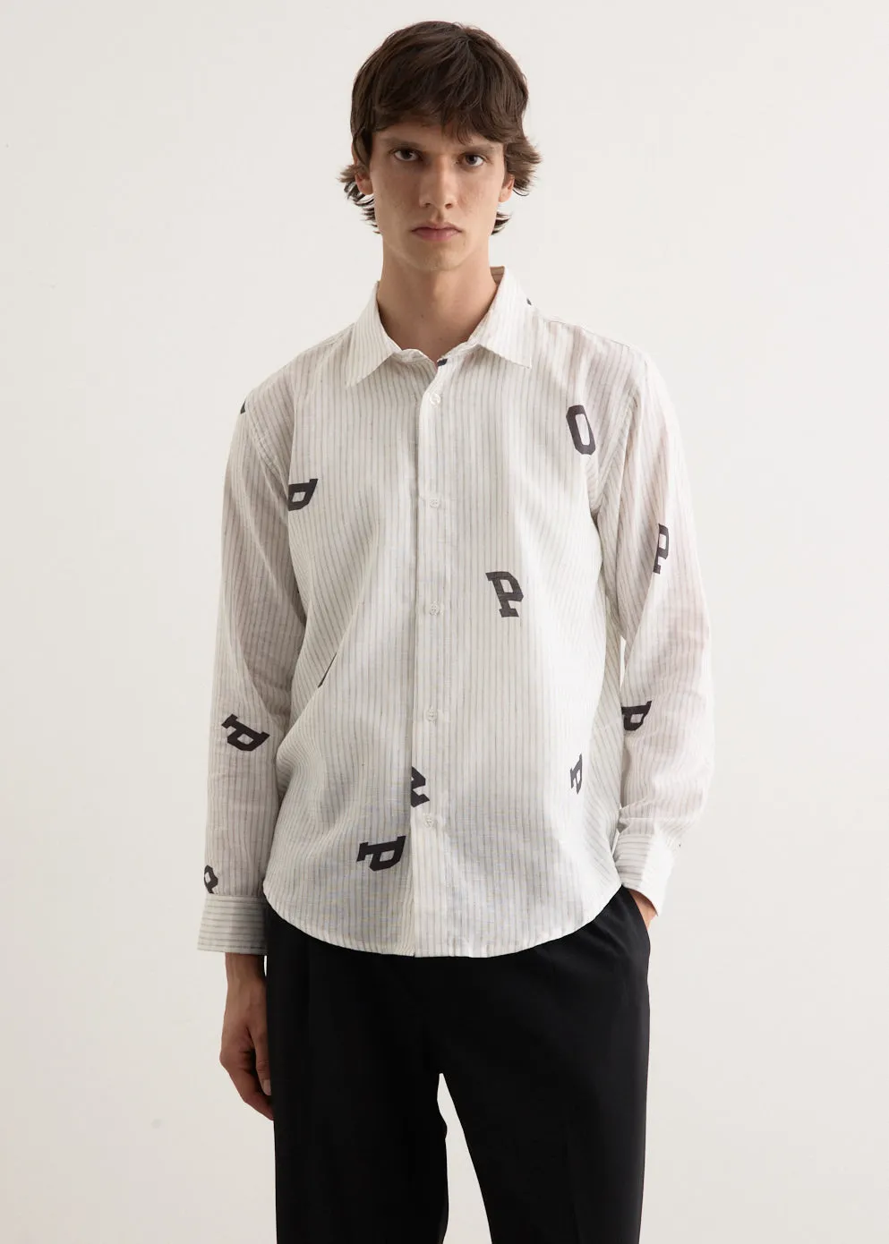 Letters Striped Pop Shirt