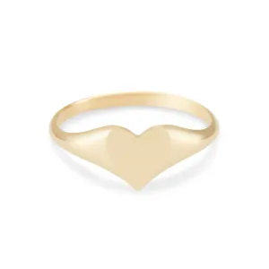 Lovely Heart Signet Ring (14K Gold)
