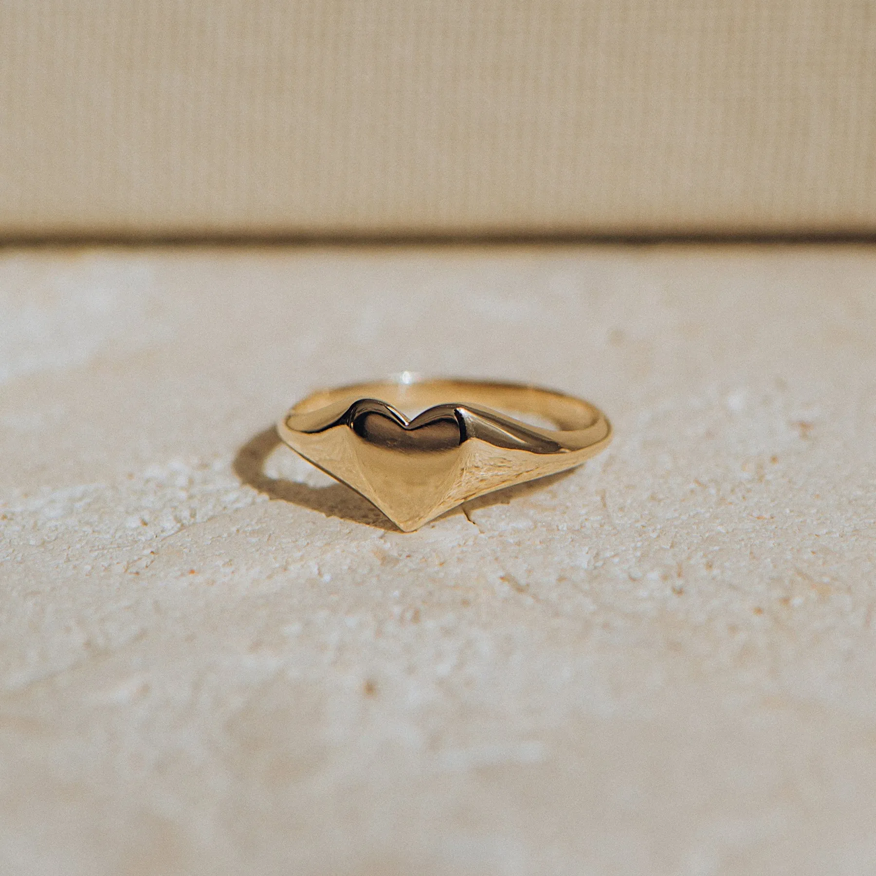 Lovely Heart Signet Ring (14K Gold)