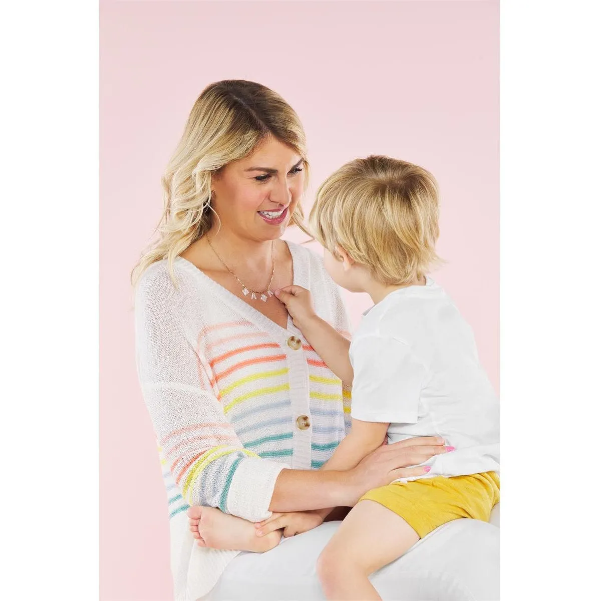 Mud Pie Mom Necklace Blue
