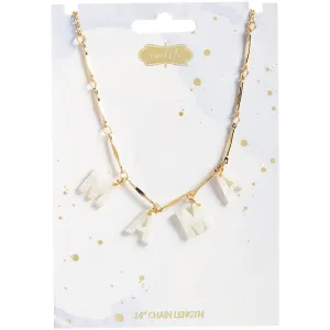 Mud Pie Mom Necklace Blue