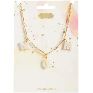 Mud Pie Mom Necklace Pink