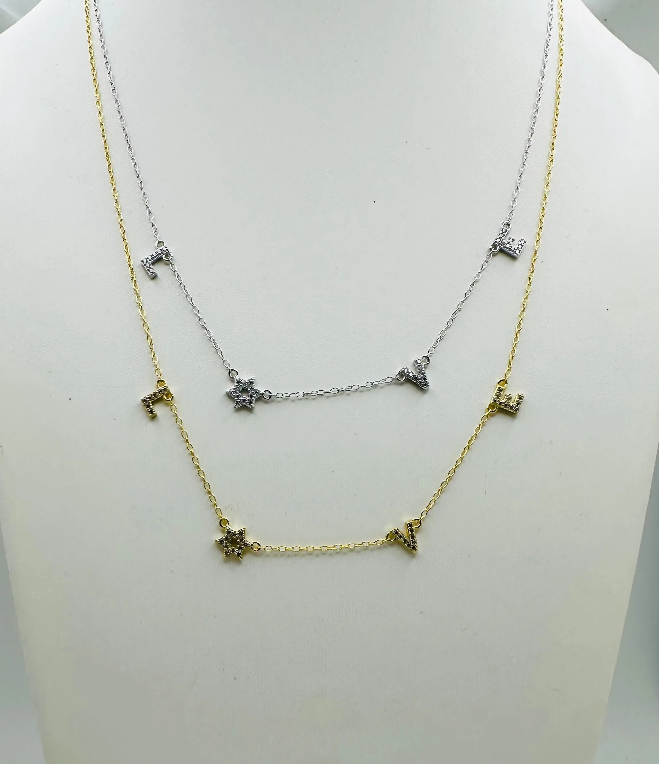 Pave Love Star of David Necklace