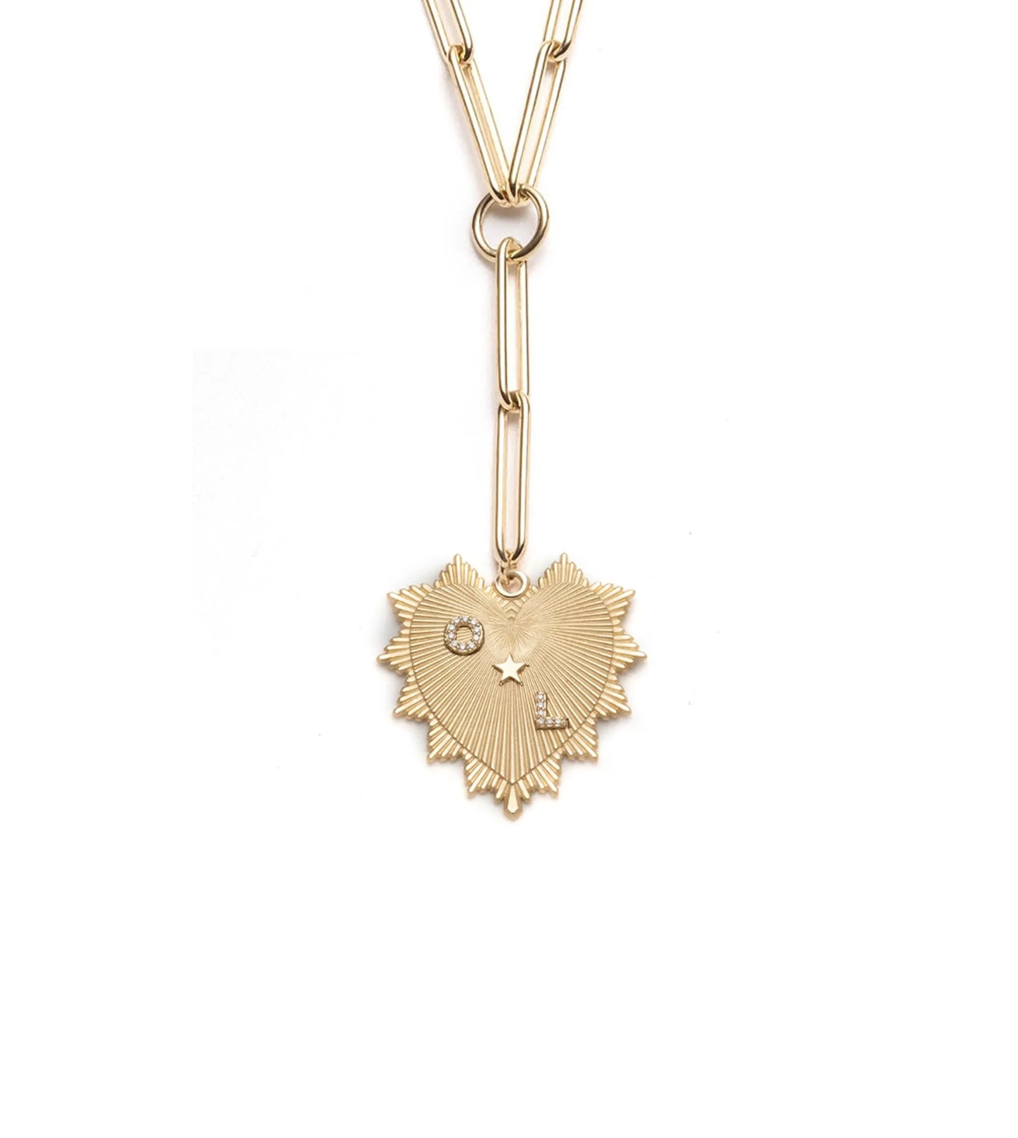 Personalized Oversized Love Token : Extended Clip Extension Chain Necklace