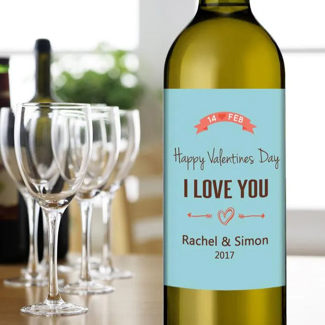 Valentine's Chandelier Wine Gift Personalised