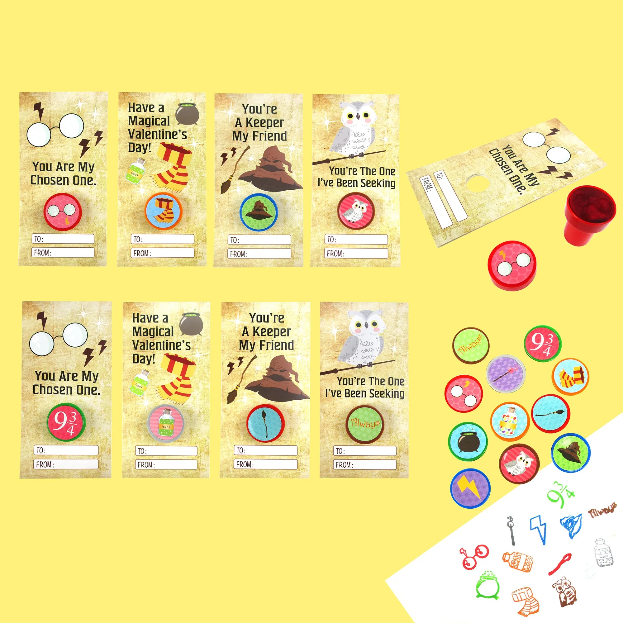 Wizard Valentine's Day Cards with Stampers for Classroom Exchange
