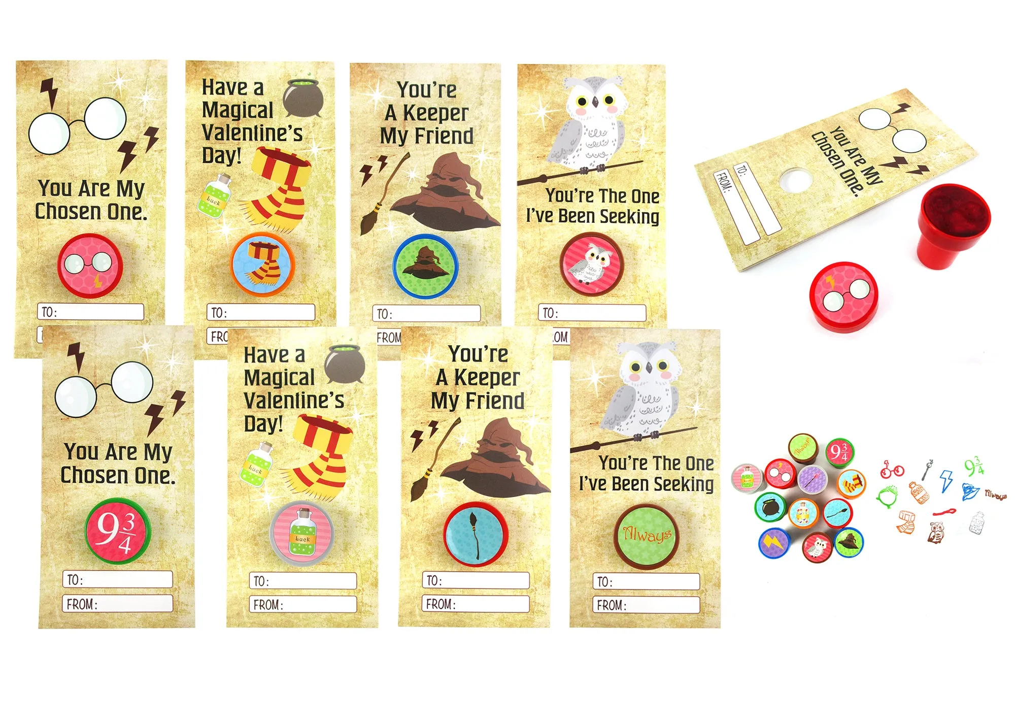 Wizard Valentine's Day Cards with Stampers for Classroom Exchange